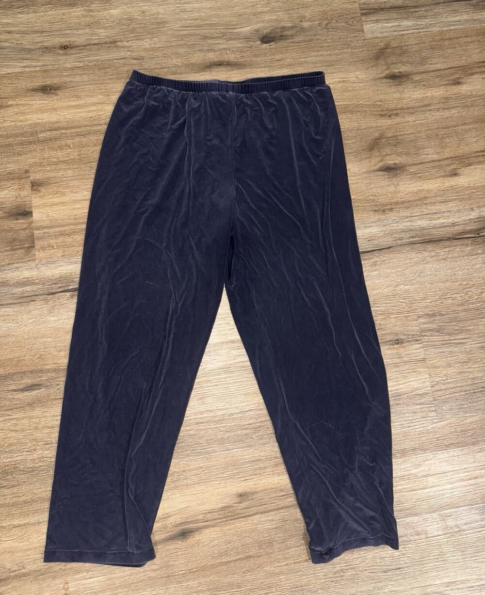 Chico’s Design Blue Women’s Slinky Pants Travel Packable Size 2/ Large Rayon